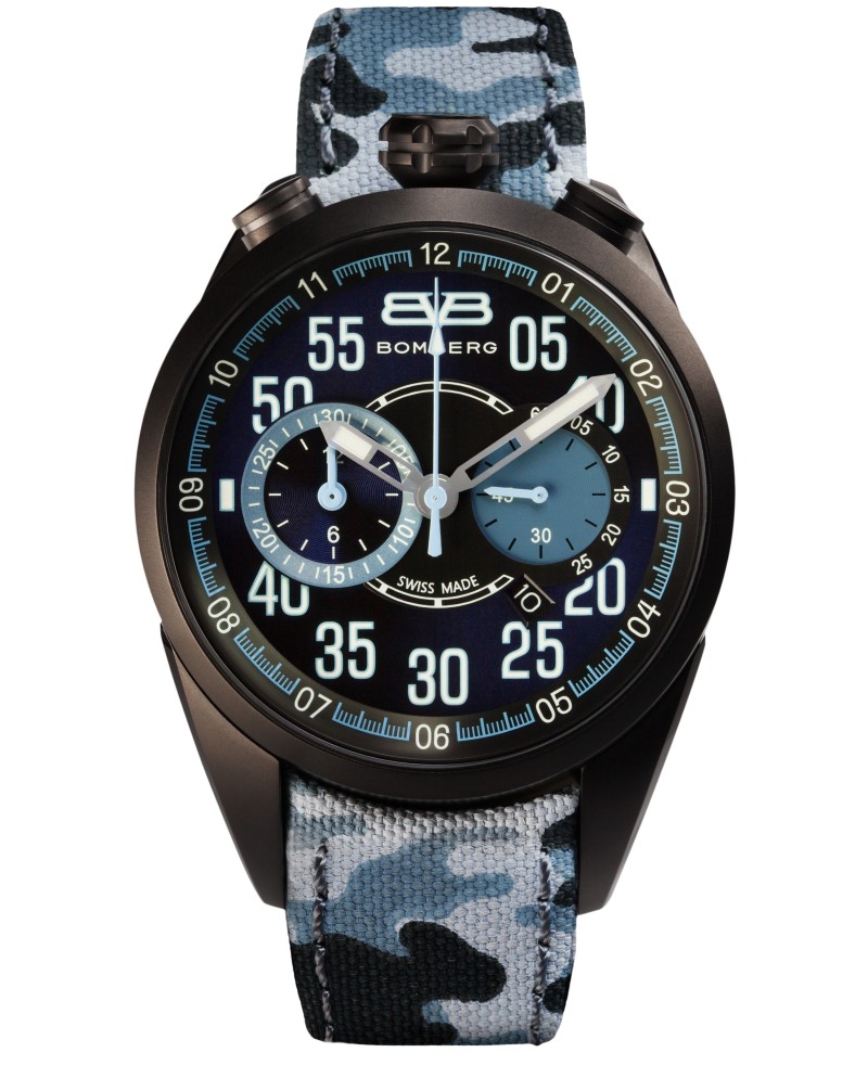 Bomberg 1968 blu gray camo Cronografo da polso uomo NS44CHPBA.0094.2