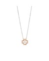 Ponte Vecchio necklace in white gold with a four-leaf clover pendant in rose gold and brown diamonds - Vega collection