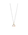 Ponte Vecchio necklace in white gold with a triangle pendant in rose gold and brown diamonds - Vega collection