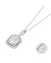 Ponte Vecchio white gold necklace with gold and diamond pendant - Benvenuto collection