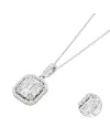 Ponte Vecchio white gold necklace with gold and diamond pendant - Benvenuto collection