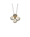 Ponte Vecchio white gold necklace with yellow gold and diamond octopus pendant - Vega collection