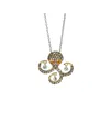 Ponte Vecchio white gold necklace with yellow gold and diamond octopus pendant - Vega collection