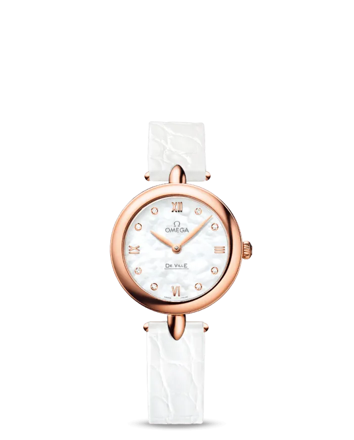 Montre-bracelet pour femme Omega De Ville Prestige Dewdrop blanche