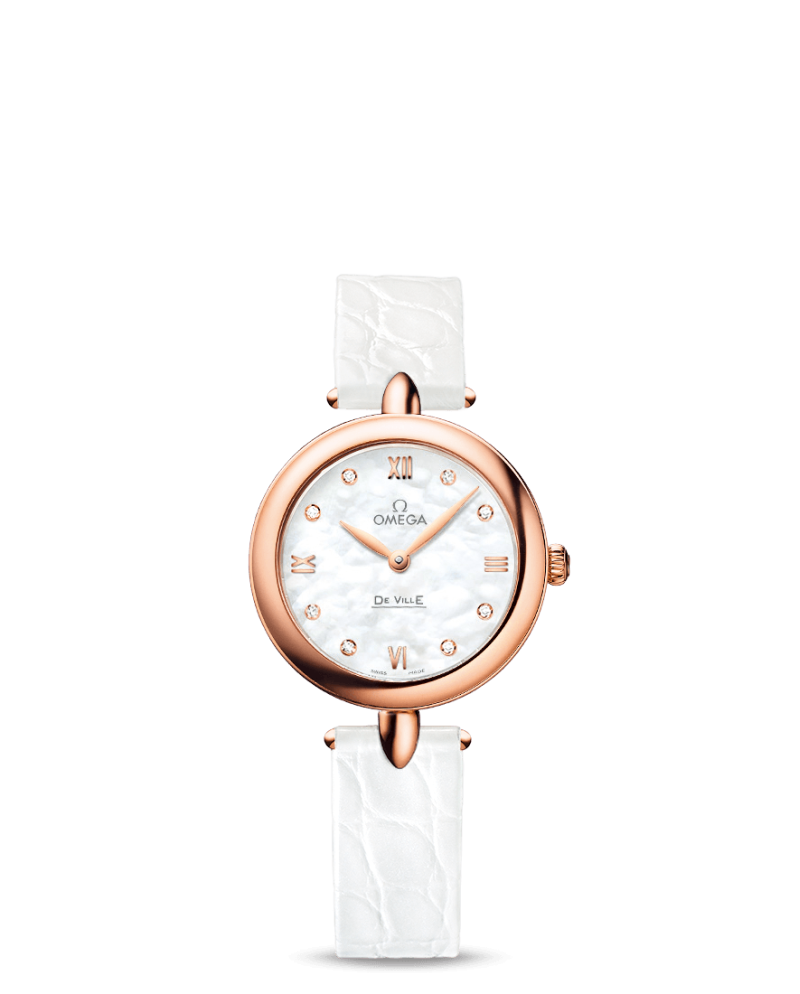 Montre-bracelet pour femme Omega De Ville Prestige Dewdrop blanche