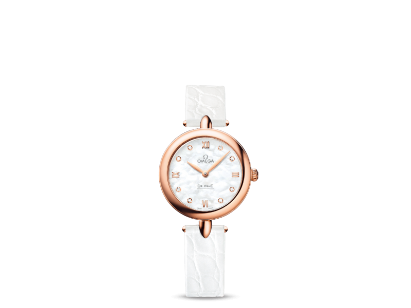 Omega orologio donna De Ville Prestige Dewdrop bianco con diamanti