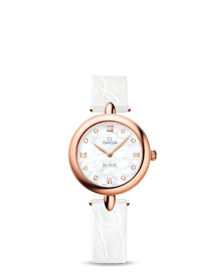 Montre-bracelet pour femme Omega De Ville Prestige Dewdrop blanche