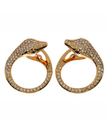 Orecchini Casella Gioielli Serpente in oro giallo, diamanti e rubini