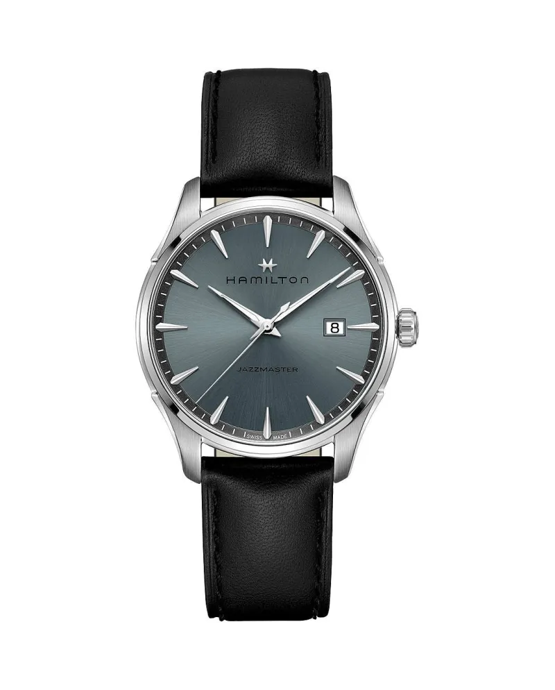 Orologio al Quarzo Hamilton Jazzmaster Gent con Quadrante Blu e Cinturino  in Pelle Nero | Gioielleria Casella | Orologi al quarzo