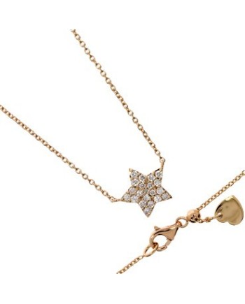 Casella Gioielli Yellow Gold Necklace with Gold Diamond Star Pendant