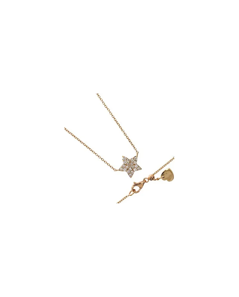 Collana Casella Gioielli in oro giallo con Ciondolo Stella in oro Diamanti