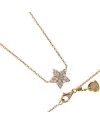 Casella Gioielli Yellow Gold Necklace with Gold Diamond Star Pendant