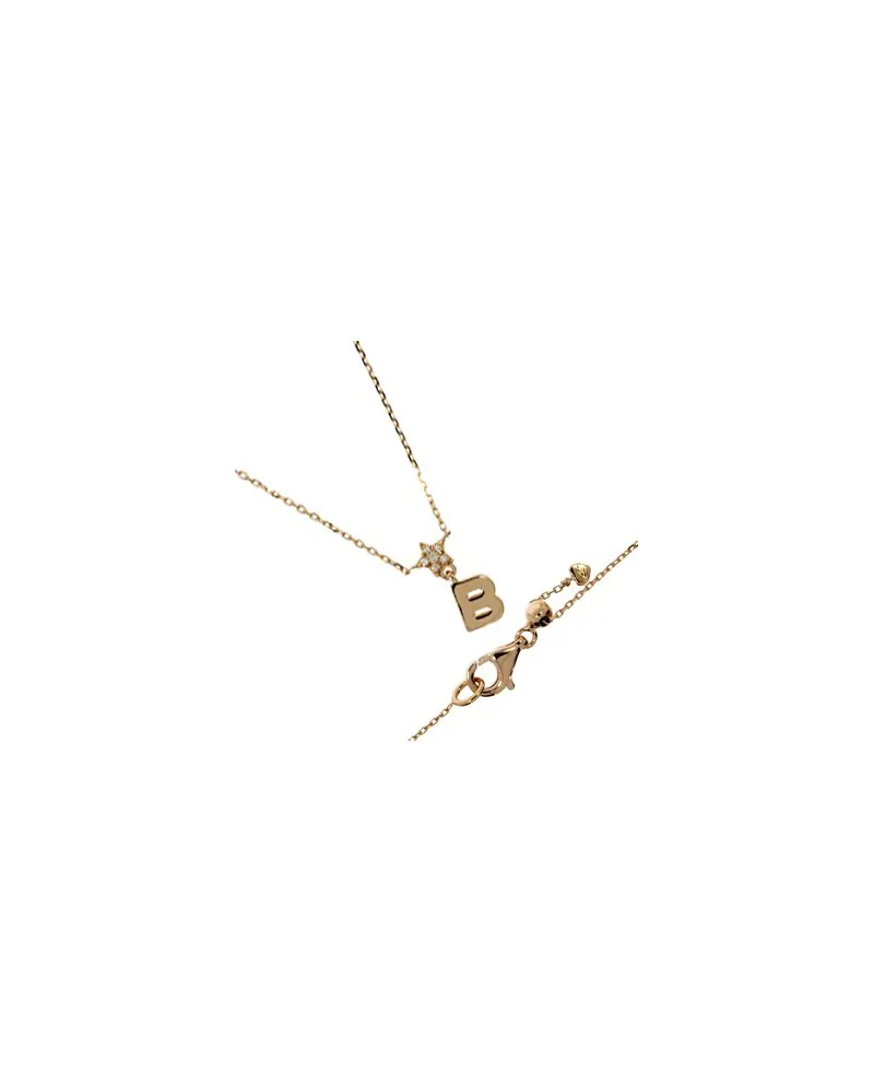Collana Casella Gioielli in oro giallo con Ciondolo "B" su Stella in oro e Diamanti