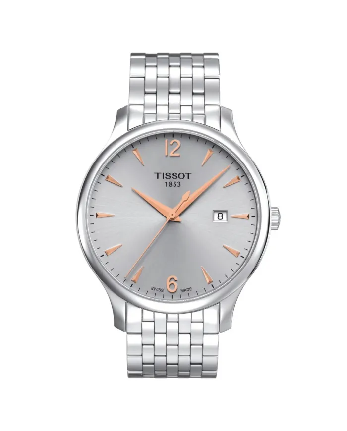 Orologio Tissot Tradition con Quadrante Argento e Cinturino in Acciaio