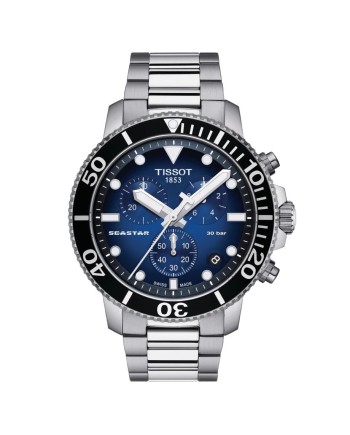 Orologio Tissot Seastar 1000 Chronograph con Quadrante Blu Sfumato e Cinturino in Acciaio