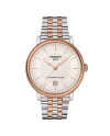 Orologio Tissot Carson Premium Powermatic 80 Pvd Oro Rosa con Quadrante Argento e Bracciale in Acciaio