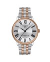Orologio Tissot Carson Premium Powermatic 80 Pvd Oro Rosa con Quadrante Argento e Bracciale in Acciaio