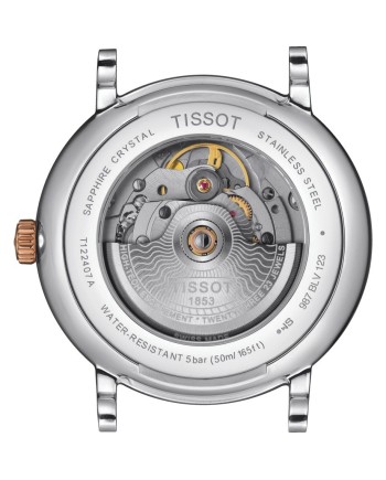 Orologio Tissot Carson Premium Powermatic 80 Pvd Oro Rosa con Quadrante Argento e Bracciale in Acciaio