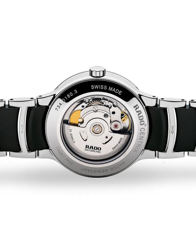 Orologio Rado Centrix con Quadrante Nero e Cinturino in Ceramica Nera e  Acciaio | Gioielleria Casella | Orologi automatici