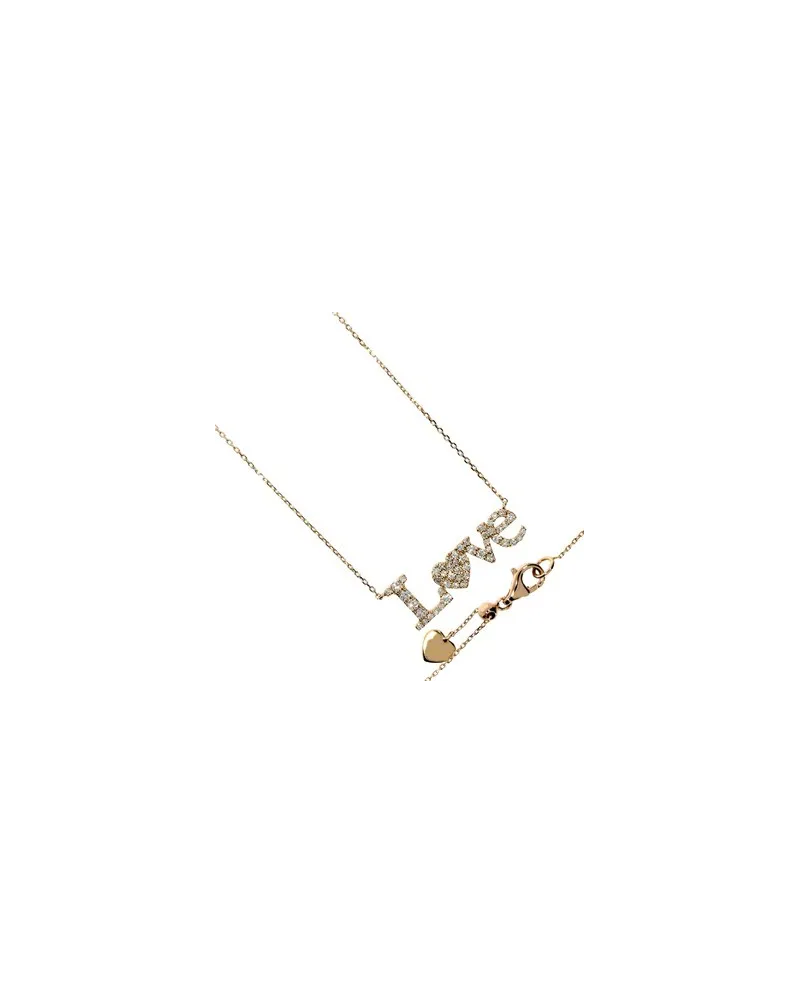 Collana Casella Gioielli in oro giallo con Ciondolo "Love" in oro e diamanti