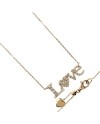 Casella Gioielli yellow gold necklace with "Love" pendant in gold and diamonds