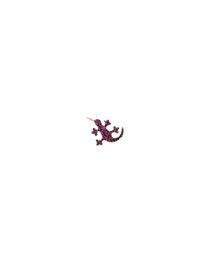 Casella Gioielli yellow gold necklace with gold gecko and rubies
