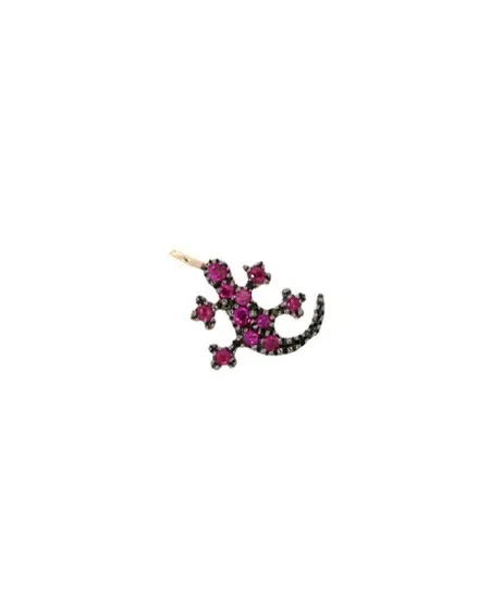 Collier Casella Gioielli en or jaune avec gecko en or et rubis