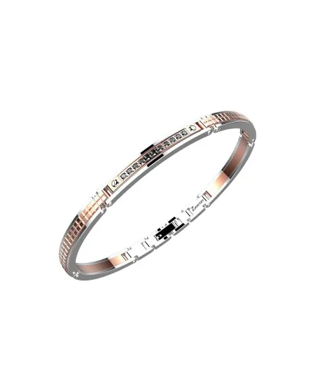 Bracciale da Uomo Zancan Hi-Tekh in Acciaio Bicolore con Spinelli Neri