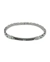 Zancan Hiteck Men's Bracelet in Steel with Black Spinels and Rose Gold PVD Screws