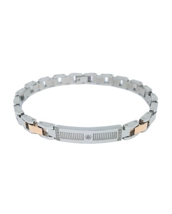 Bracciale da Uomo Zancan Hiteck in Acciaio con Zirconi Bianchi