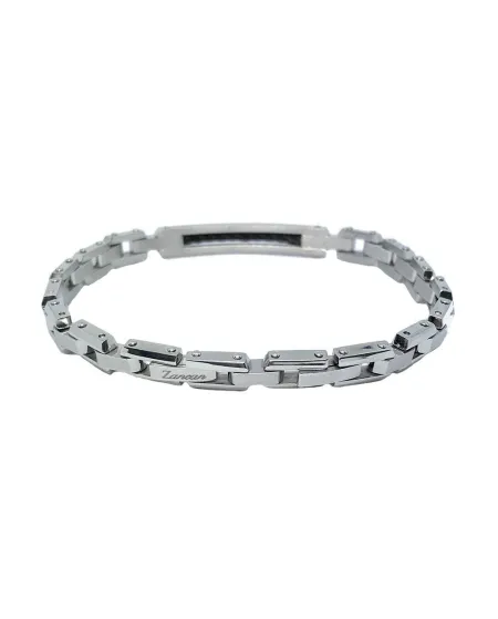 Zancan Hi-Tekh Men's Bracelet in Steel with Black Spinels