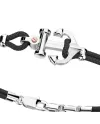 Bracciale da Uomo Zancan Regata in Argento e Oro Rosa con Ancora e Cordino Nero