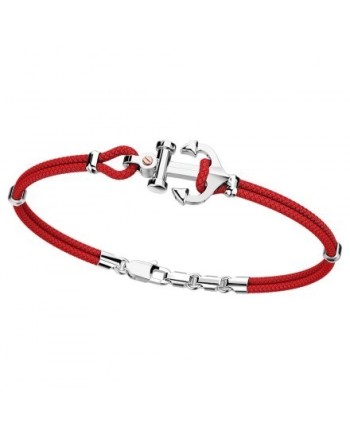 Bracciale da Uomo Zancan Regata in Argento e Oro Rosa con Ancora e Cordino Rosso