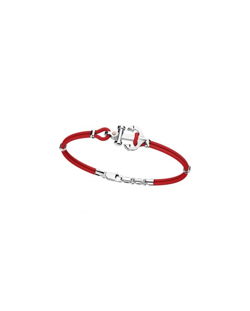 Bracciale da Uomo Zancan Regata in Argento e Oro Rosa con Ancora e Cordino Rosso