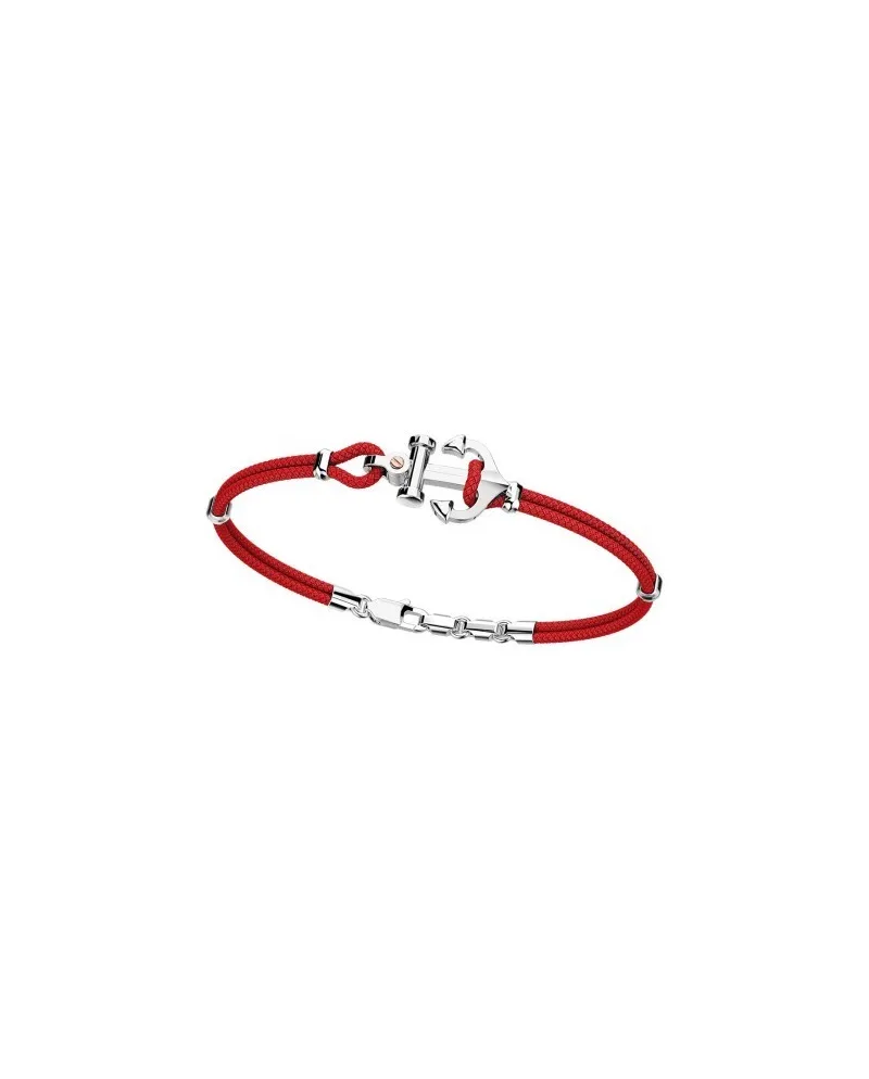 Bracciale da Uomo Zancan Regata in Argento e Oro Rosa con Ancora e Cordino Rosso