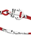 Bracciale da Uomo Zancan Regata in Argento e Oro Rosa con Ancora e Cordino Rosso