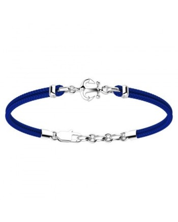 Bracciale da Uomo Zancan Regata in Argento con Ancora e Cordino Blu