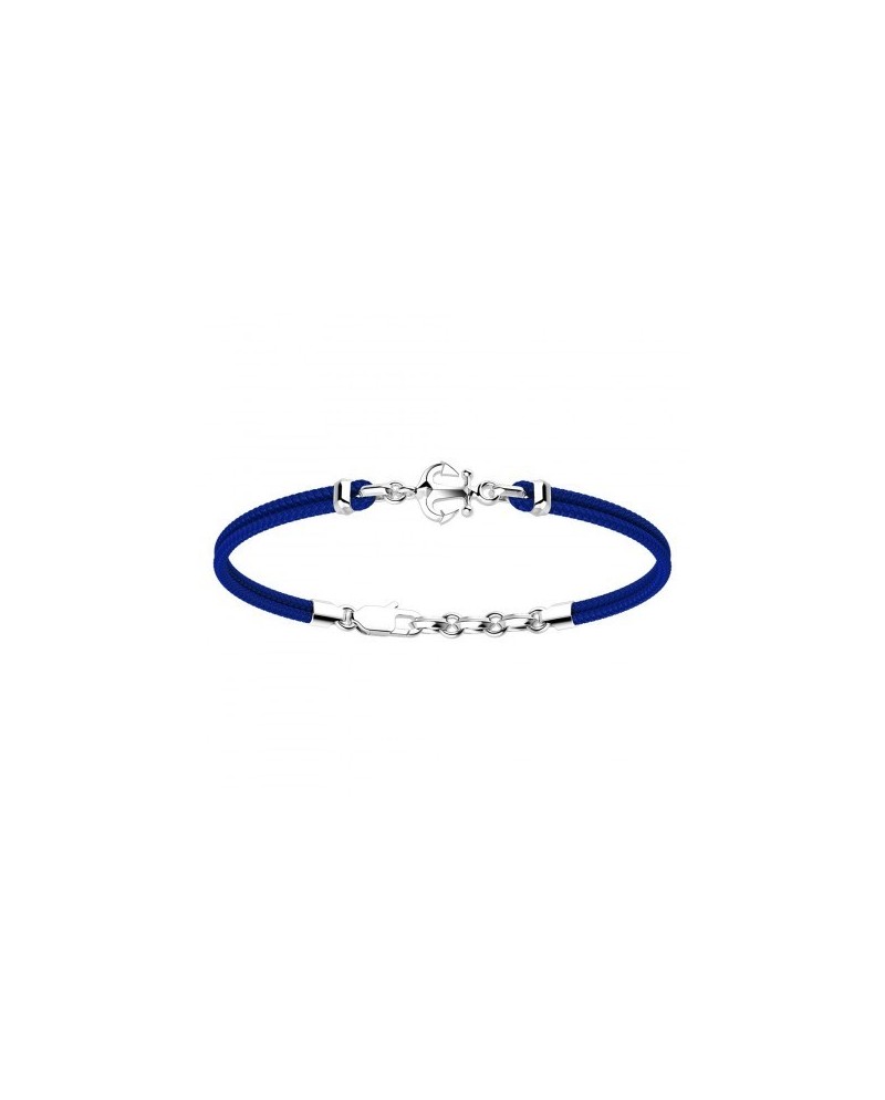 Bracciale da Uomo Zancan Regata in Argento con Ancora e Cordino Blu
