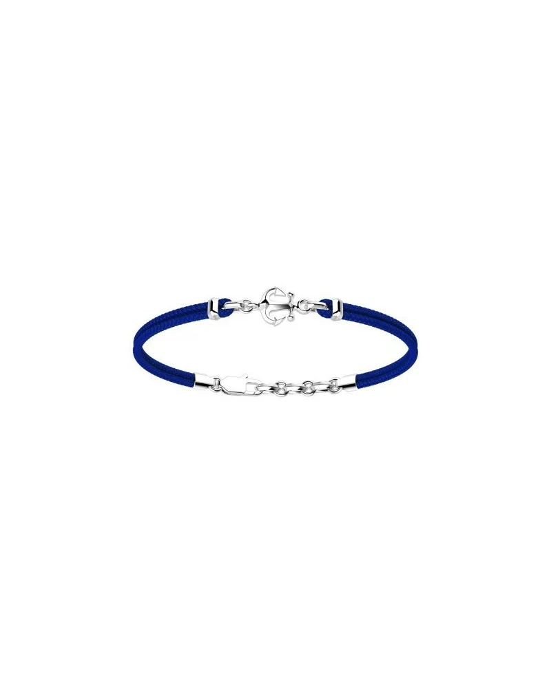 Bracciale da Uomo Zancan Regata in Argento con Ancora e Cordino Blu