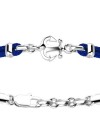 Bracciale da Uomo Zancan Regata in Argento con Ancora e Cordino Blu
