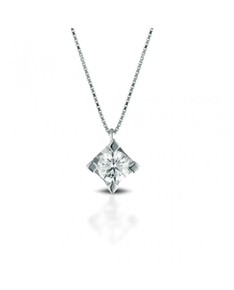 Girocollo Punto Luce Coscia Le Lune Diamonds in Oro Bianco con Diamante 0,10 ct Girocollo Punto Luce Coscia Le Lune Diamonds in Oro Bianco con Diamante 0,10 ct