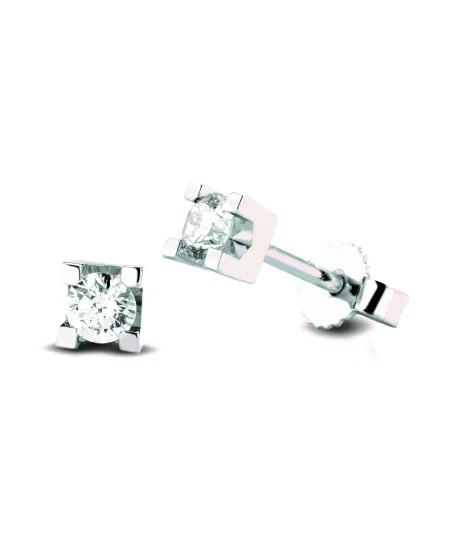 Orecchini a Lobo Coscia Le Lune Diamonds in Oro Bianco con Diamanti 0,10 ct