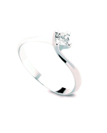 Anello Solitario Coscia Le Lune Diamonds in Oro Bianco con Diamante 0,05 ct