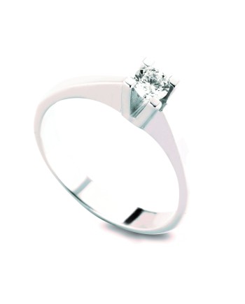 Anello Solitario Coscia Le Lune Diamonds in Oro Bianco con Diamante 0,07 ct