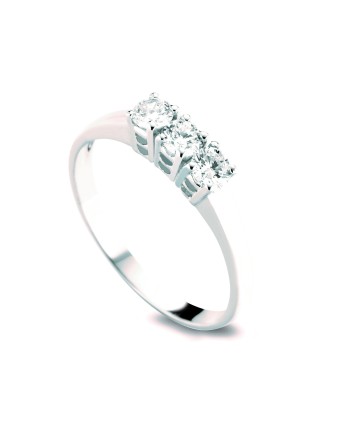 Anello Trilogy Coscia Le Lune Diamonds in Oro Bianco con Diamanti 0,45 ct