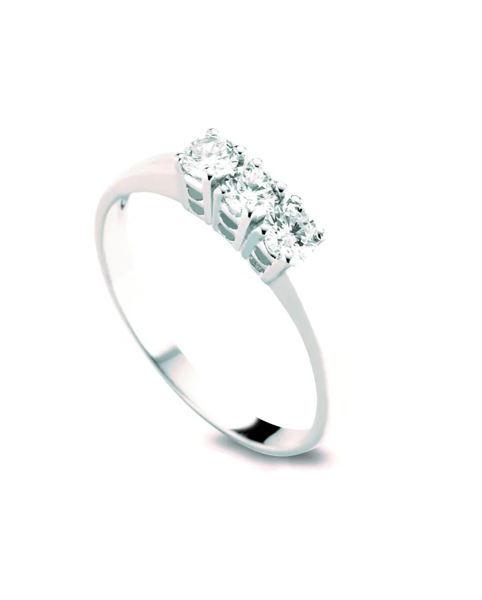 Coscia Le Lune Diamonds Trilogy Ring in White Gold with 0.45 ct Diamonds