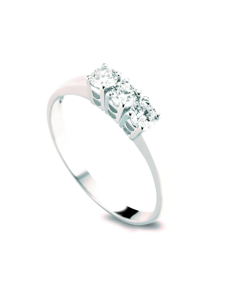 Anello Trilogy Coscia Le Lune Diamonds in Oro Bianco con Diamanti 0,45 ct