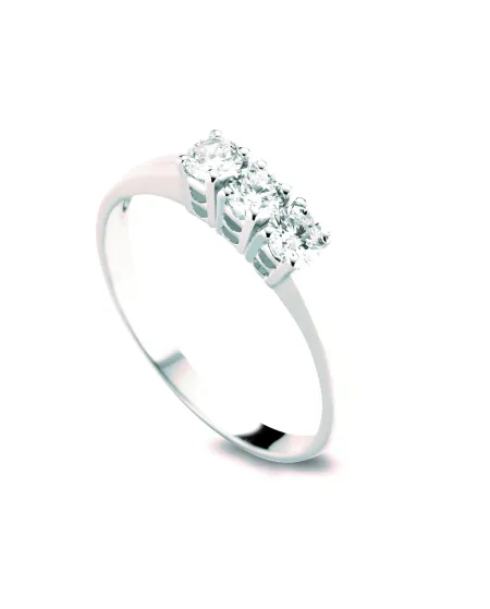 Anello Trilogy Coscia Le Lune Diamonds in Oro Bianco con Diamanti 0,45 ct