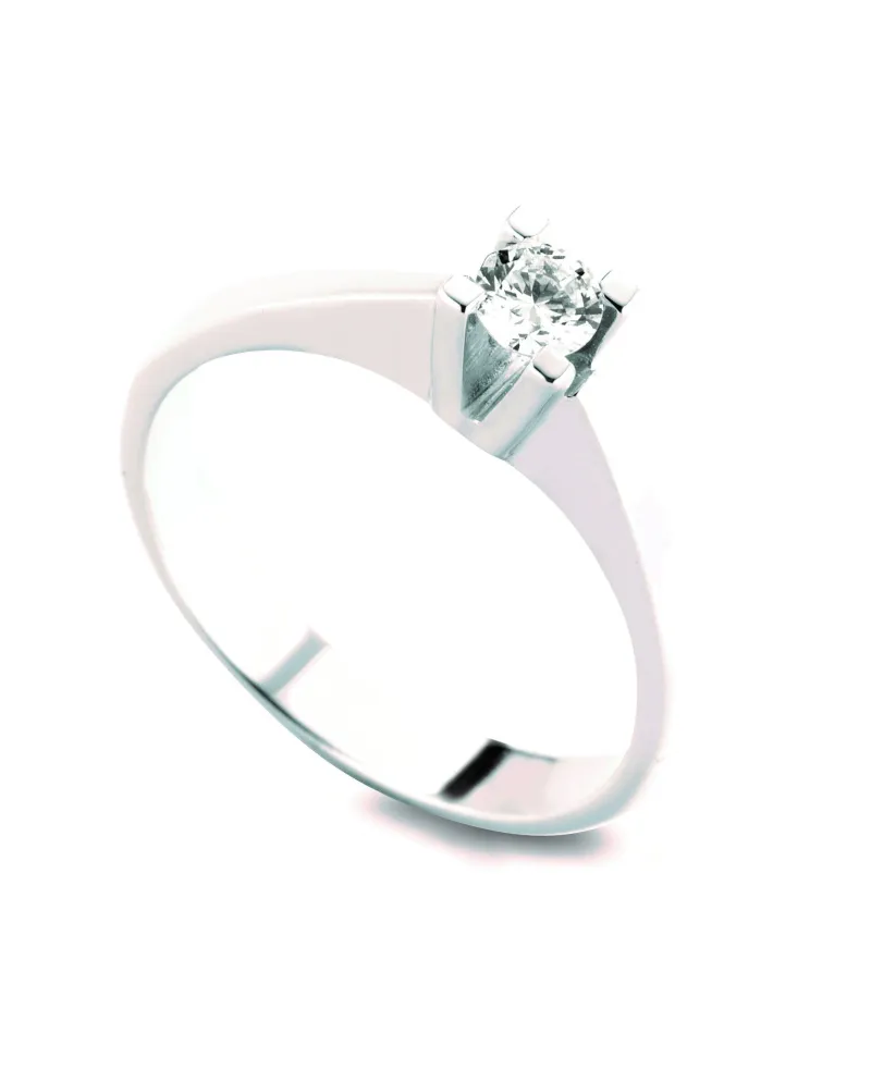 Anello Solitario Coscia Le Lune Diamonds in Oro Bianco con Diamante 0,10 ct
