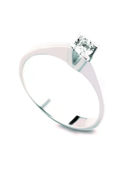 Anello Solitario Coscia Le Lune Diamonds in Oro Bianco con Diamante 0,10 ct